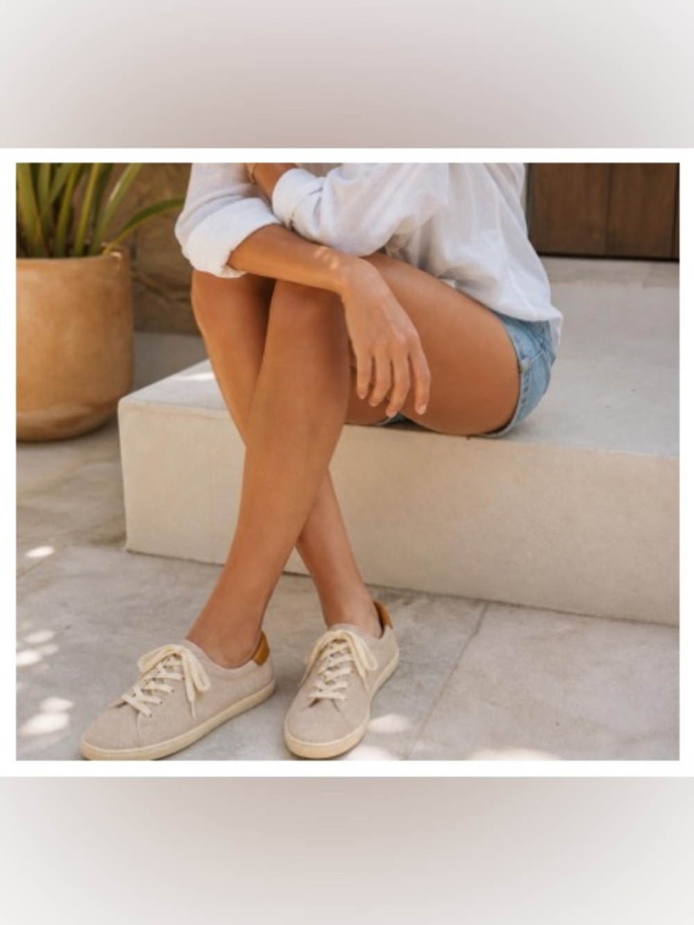 Soludos Ibiza Canvas Sneakers Beige Neutral Size 8 Cork Insole Summer Shoe